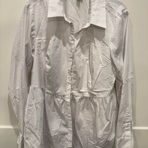 Torrid White Satin Blouse